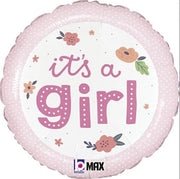 Palloncino Foil "It's a Girl" Rosa 18"