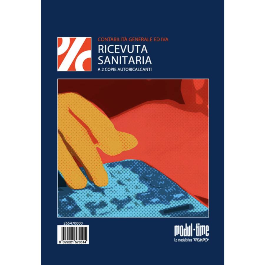 Blocco Ricevuta Sanitaria A Due Copie Autoricalcanti 22 cm
