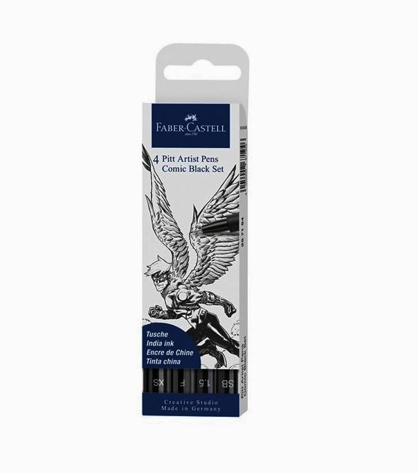 Faber Castell Set 4 Pitt Artist Comic Nero