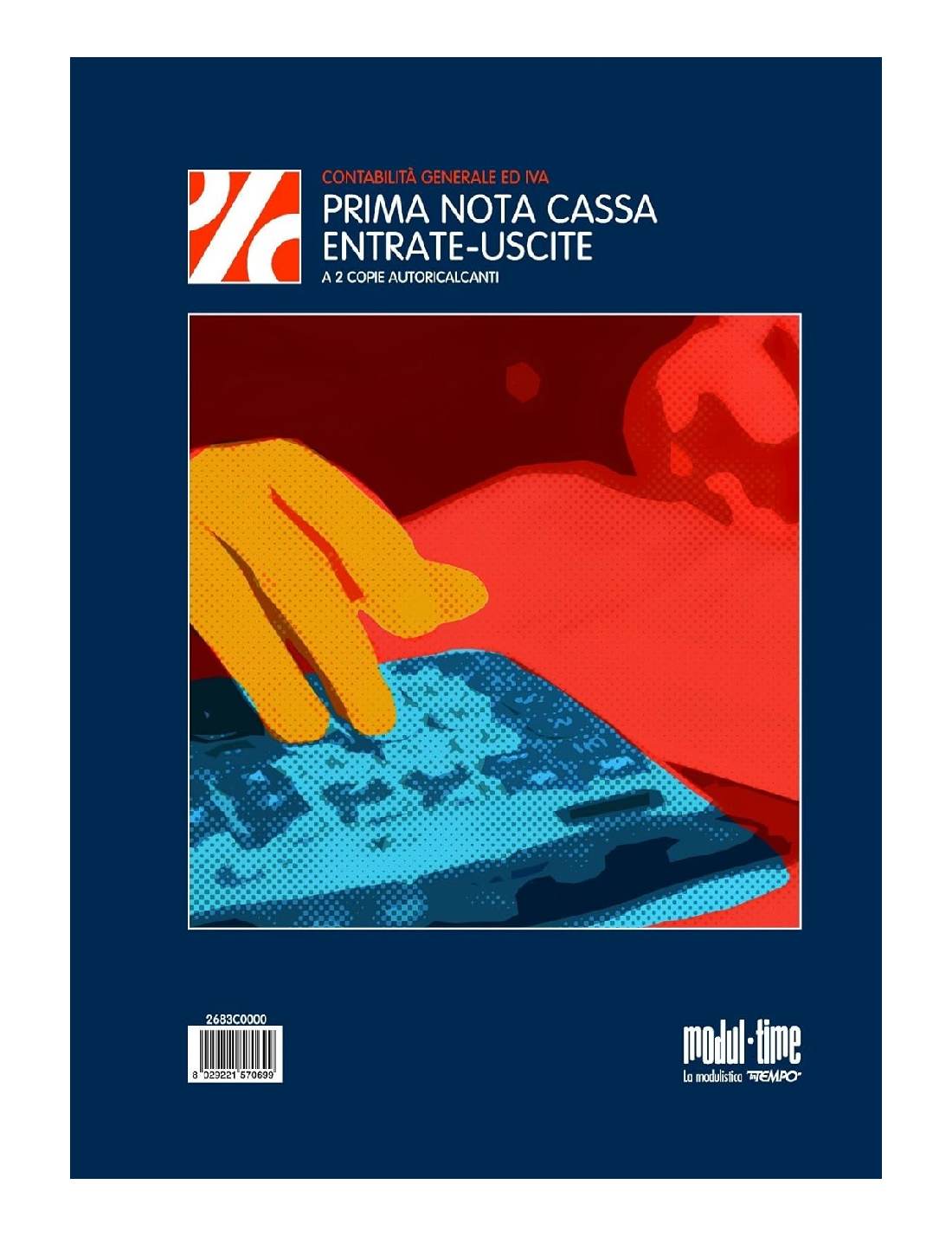 Blocco Prima Nota Cassa Entrate Uscite IVA InTempo A 2 Copie 50f A4 Carta Chimica