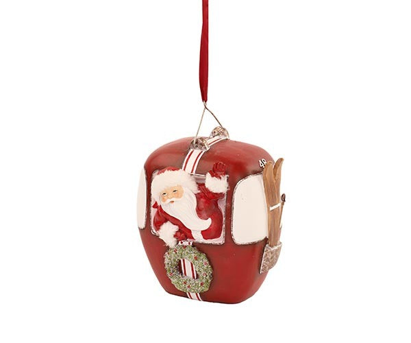Addobbo Albero DI Natale Babbo Natale In Funivia 25cm