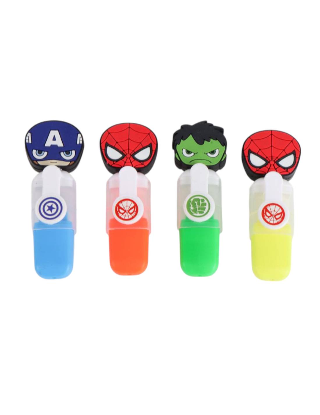 Set 4 Mini Evidenziatori Con Astuccio Marvel