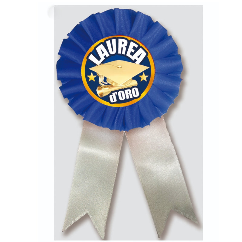 Coccarda Festa Laurea Blu