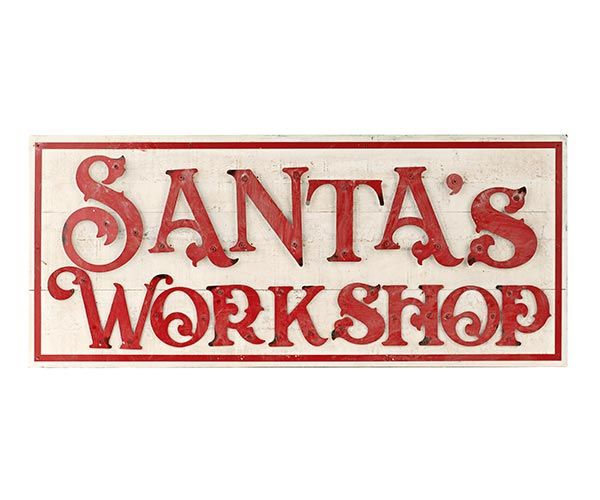 Insegna Natalizia Santa's Workshop
