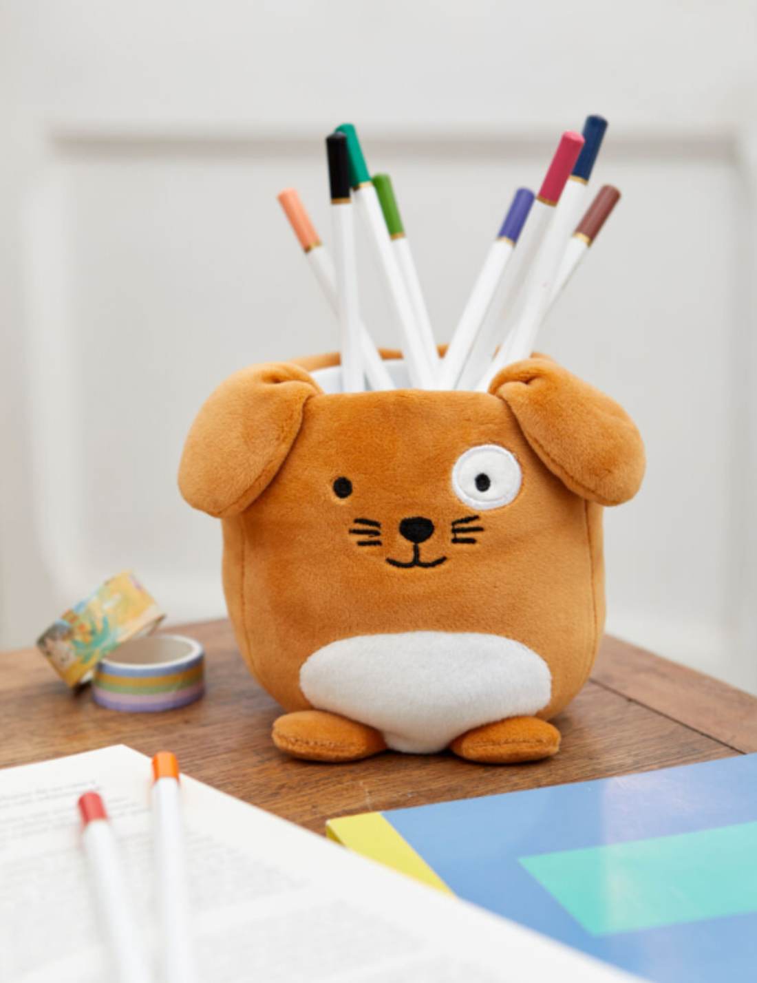 Portapenne In Peluche Fluffy Woof Cane