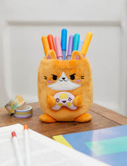 Portapenne In Peluche Gatto Fluffy Kawaii Gamer