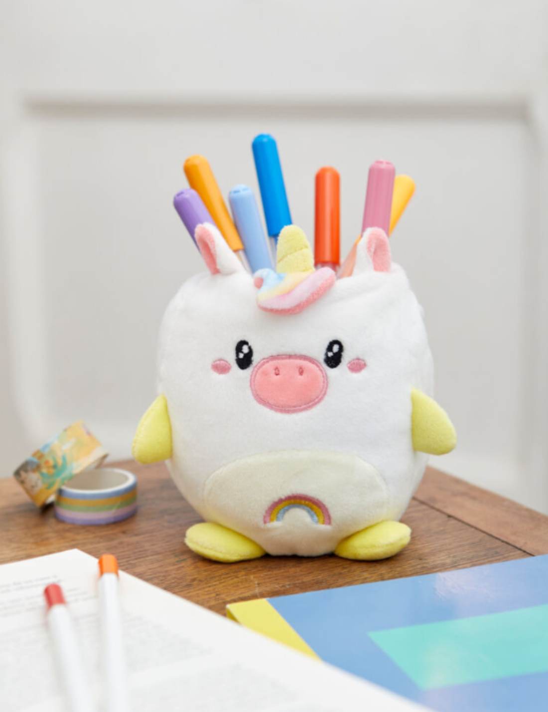Portapenne In Peluche Fluffy Unicorno