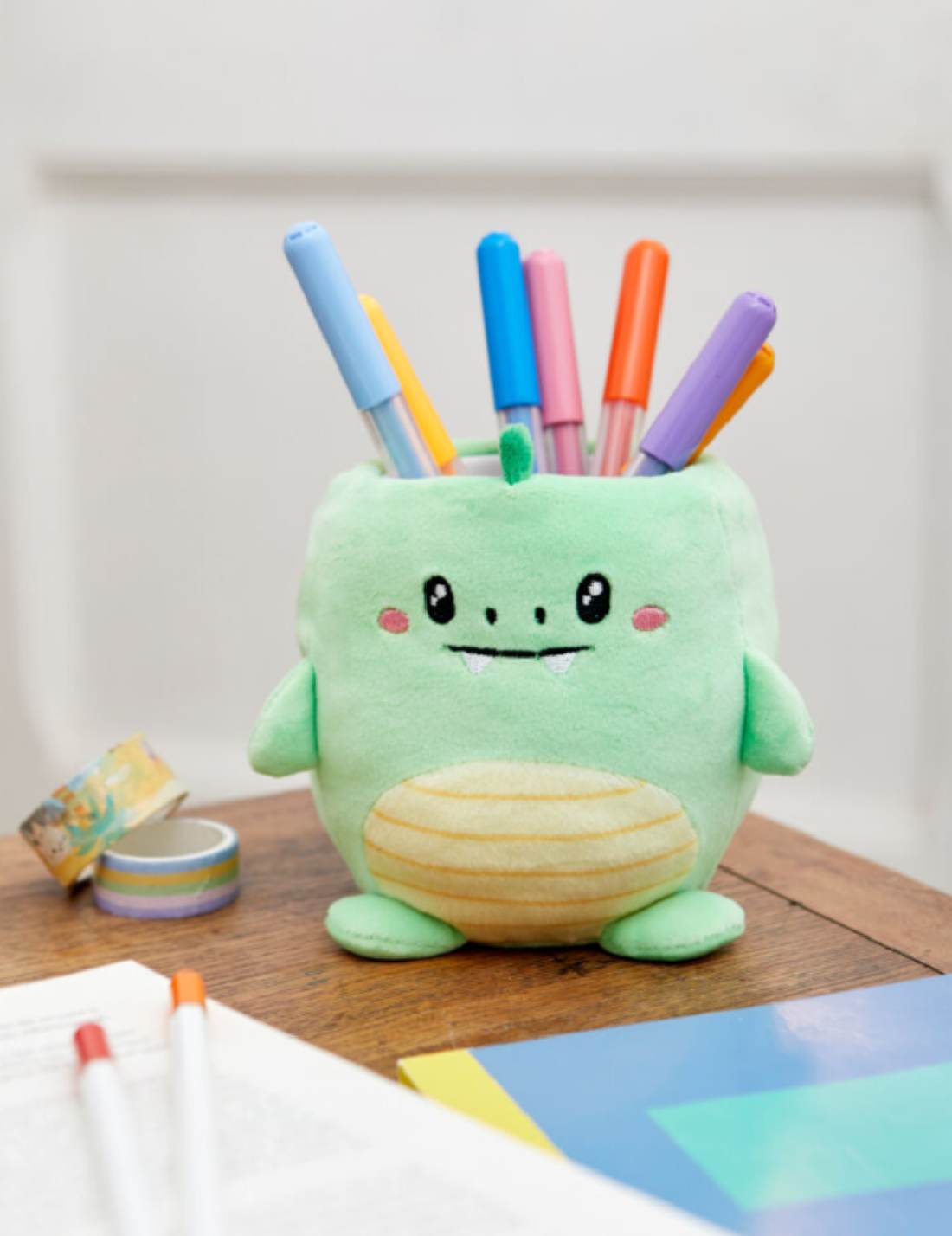 Portapenne In Peluche Fluffy Dinosauro