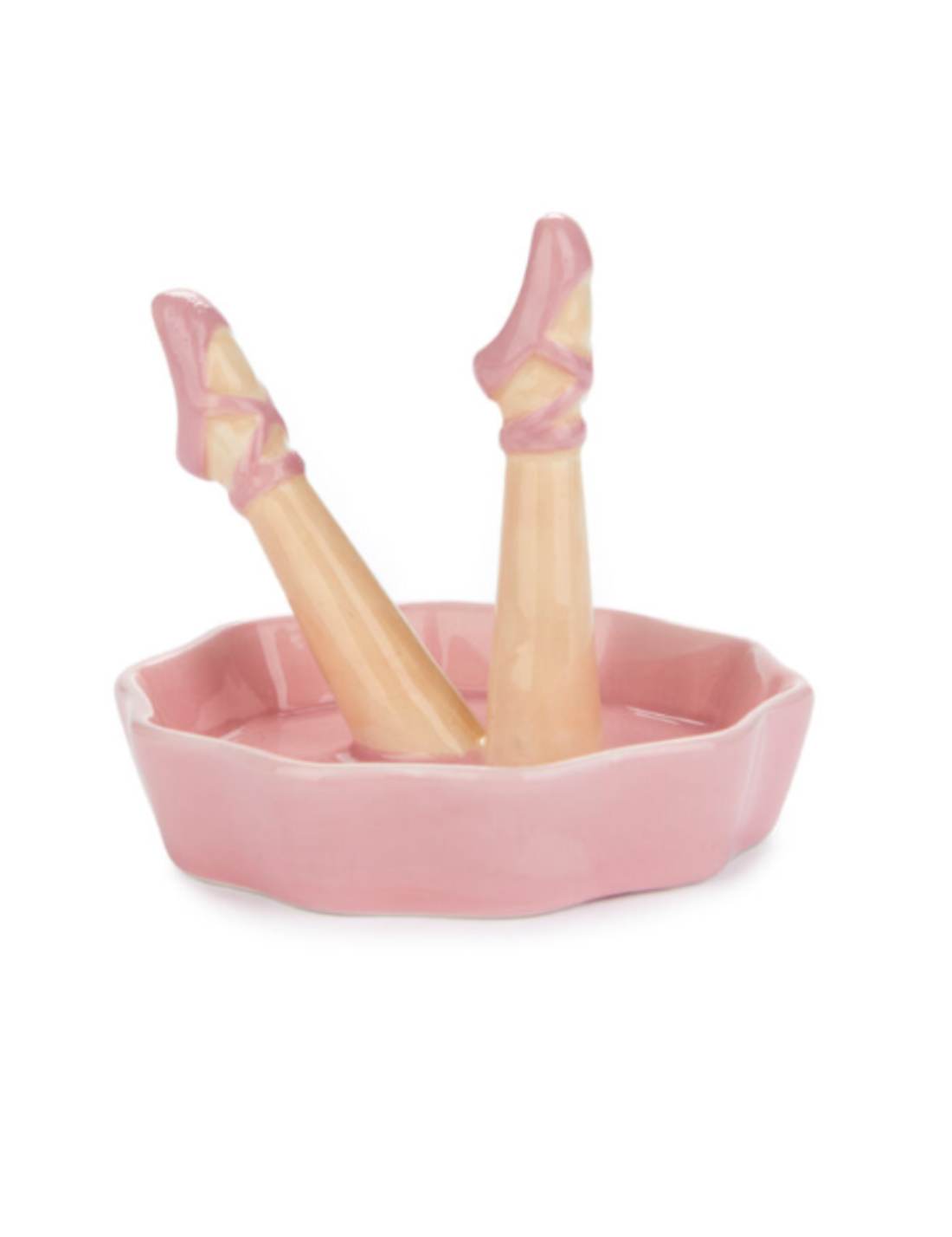 Porta Anelli In Ceramica Gambe Ballerina Classica Rosa