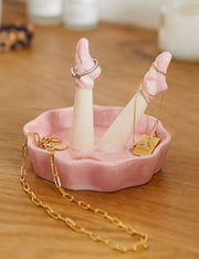Porta Anelli In Ceramica Gambe Ballerina Classica Rosa