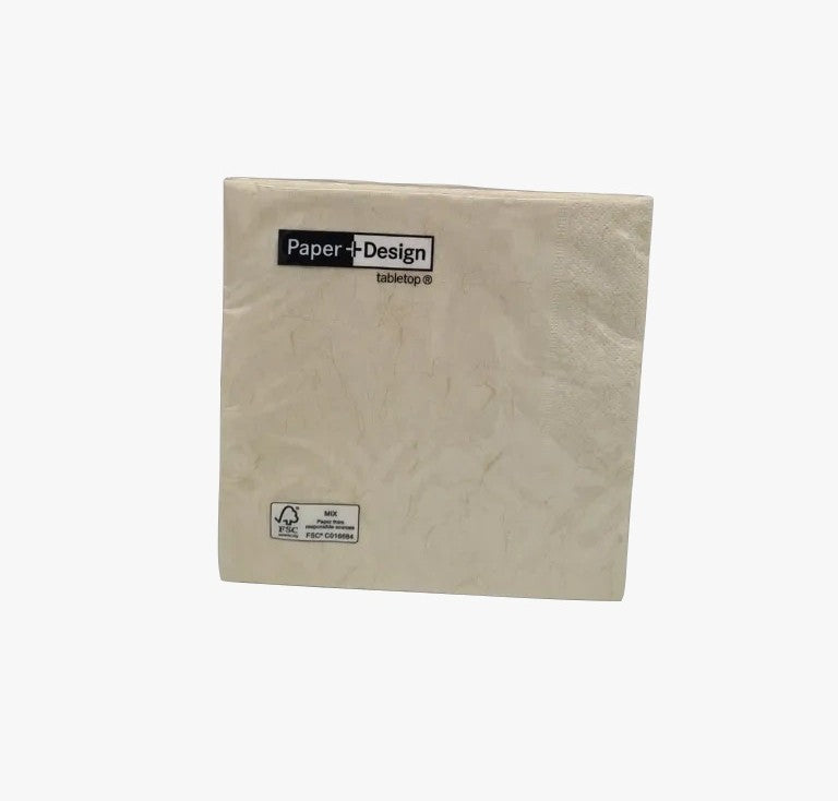 Tovaglioli Party Avorio Effetto Marmo 33x33cm 20pz