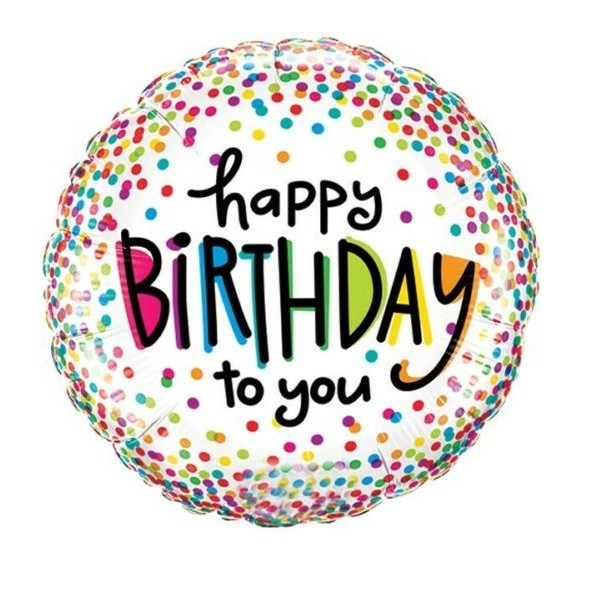 Palloncino Metalfoil Happy Birthday To You Pois Multicolor 18" 46cm