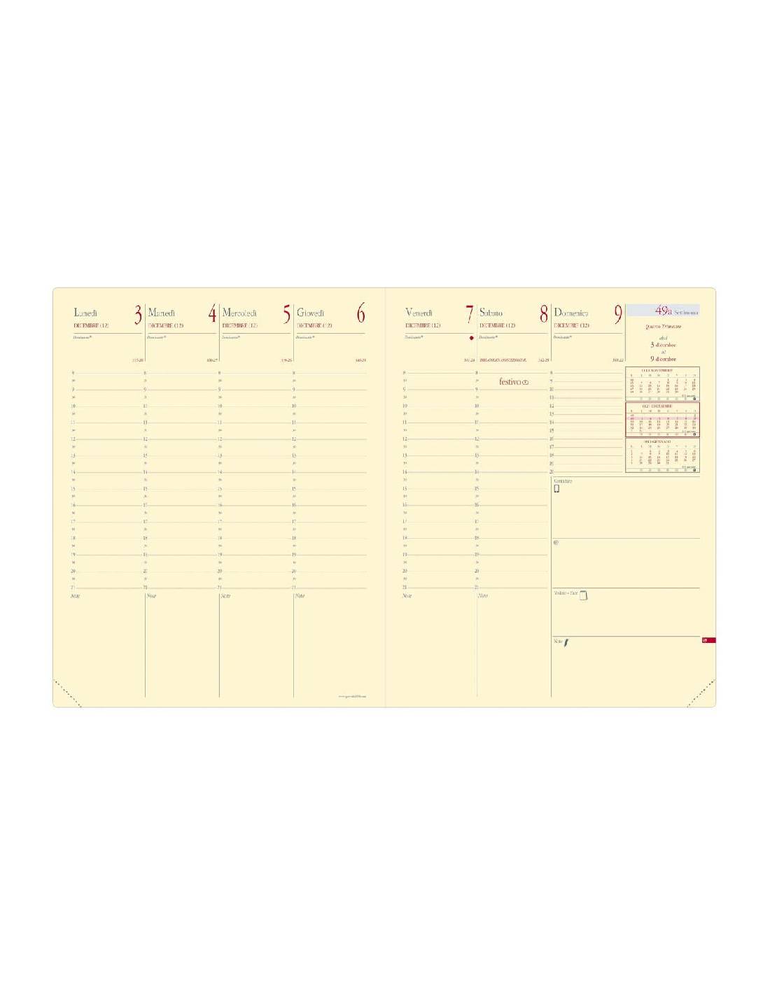 Agenda Settimanale 13 Mesi 2026 Quo Vadis Presidente Prestige Impala Nera