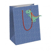 Busta Regalo Per Bambini Stellata Blu Con Dinosauro