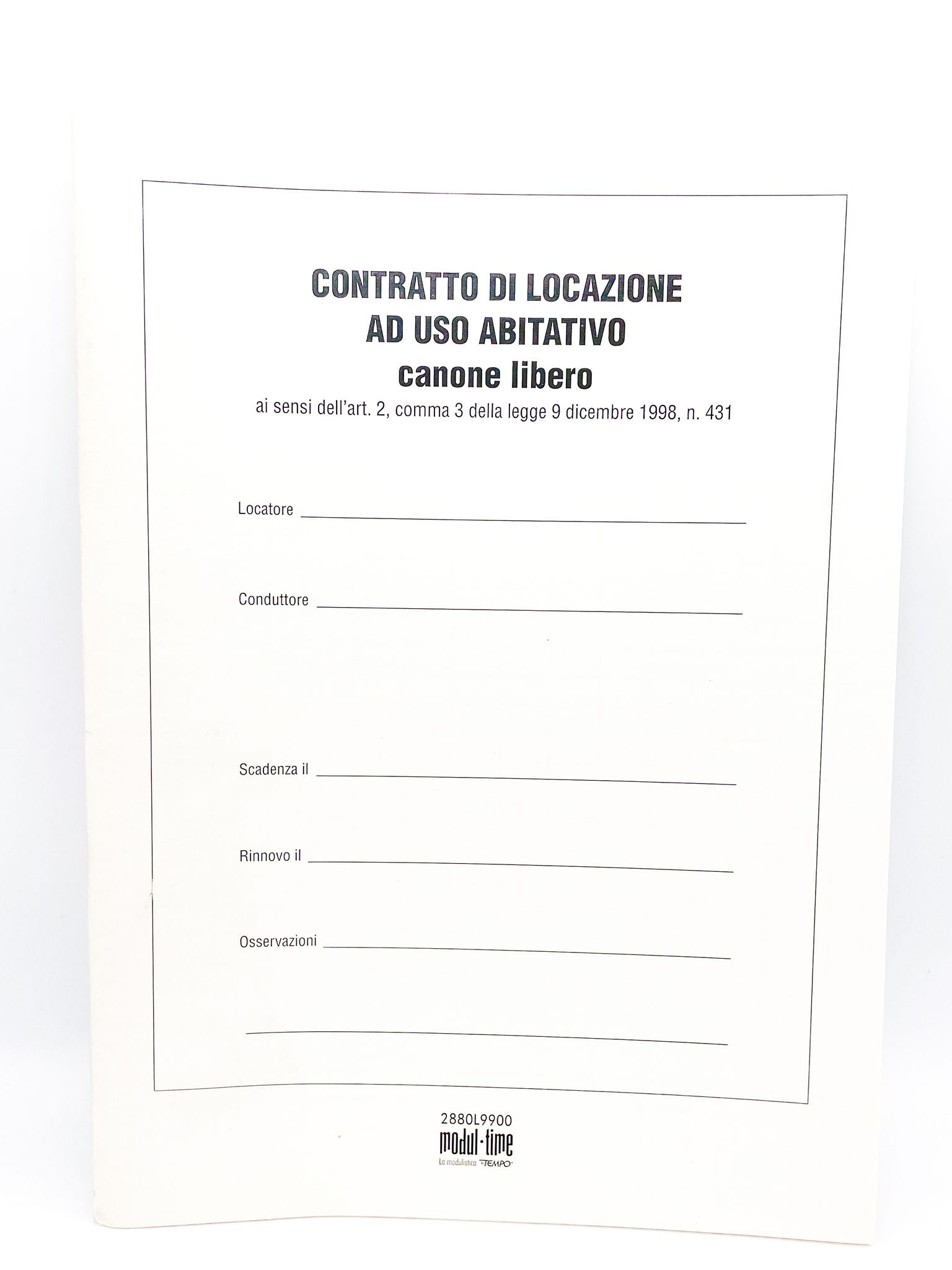Contratto Di Locazione Ad Uso Abitativo Canone Libero