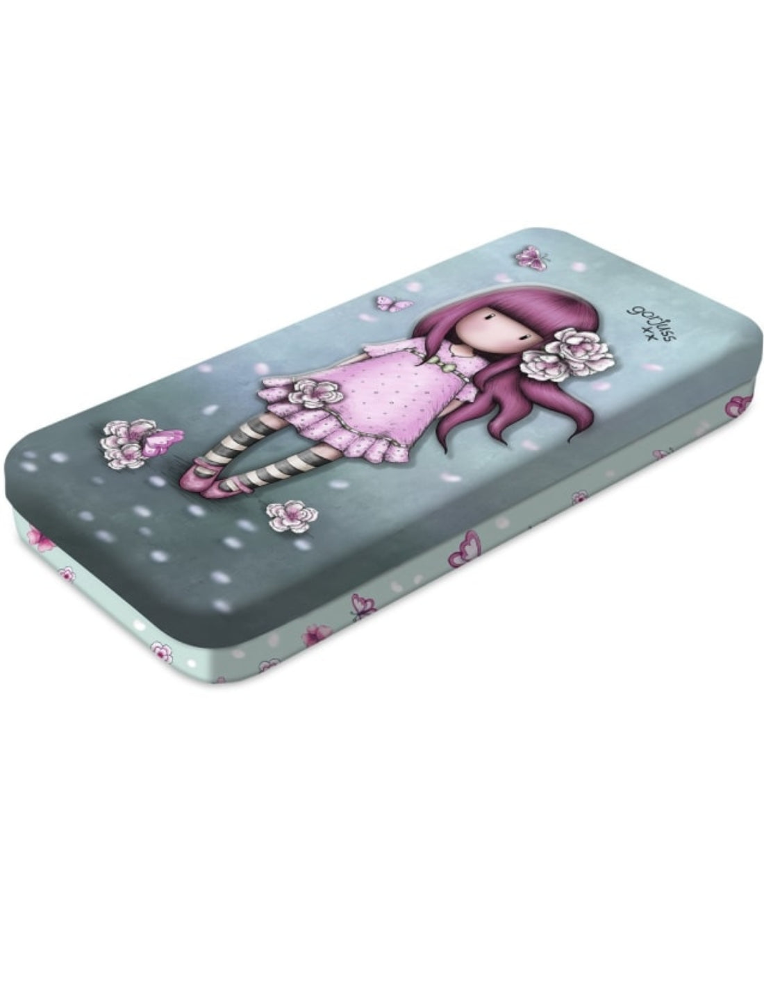 Astuccio Portapenne Ovale Metallico Santoro London Cherry Blossom