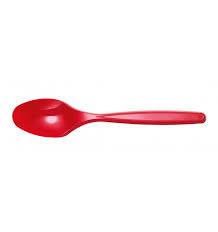 Cucchiai in Plastica Rossi - Lavabili Set.12pz.