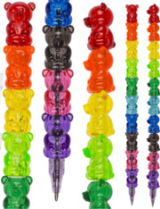 Penna A Sfera Con Orsi Teddy Impilabili Colorati
