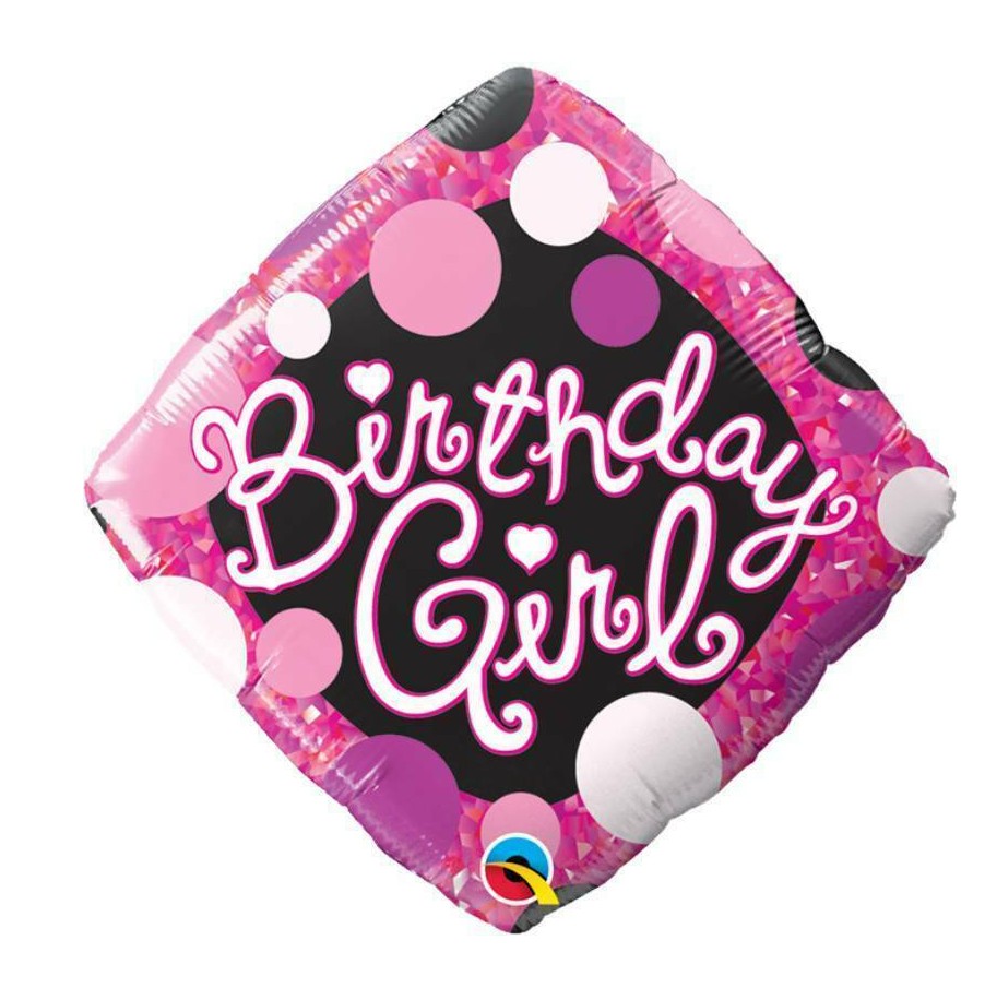Palloncino Metalfoil Birthday Girl Rosa 18" 46cm