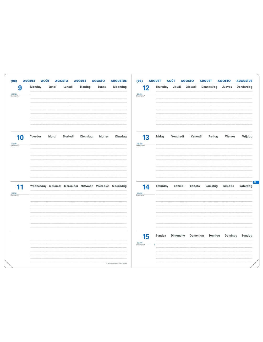 Agenda Giornaliera 12 Mesi 2025/2026 Quo Vadis Texthebdo Club Blu Navy