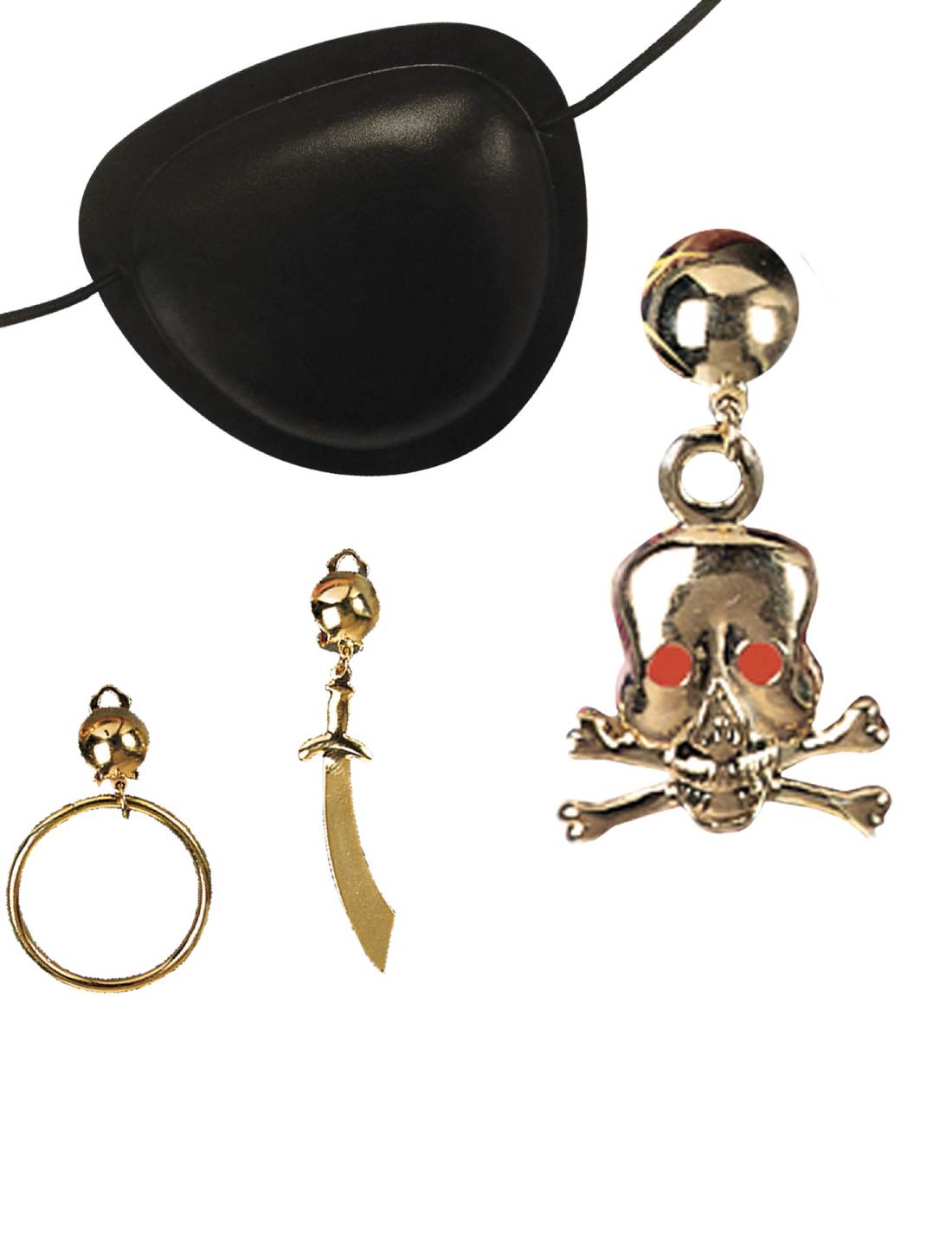 Costume Di Carnevale Benda e Orecchino Da Pirata