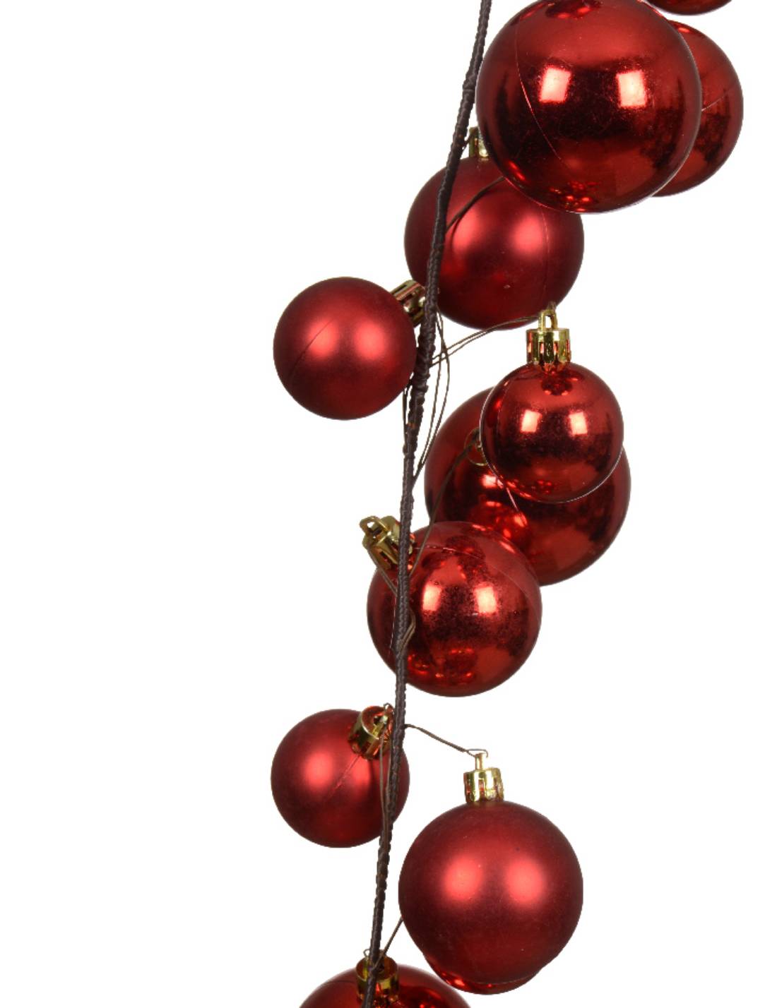 Addobbo Di Natale Ghirlanda Decorativa Con Palline Rosse 180cm