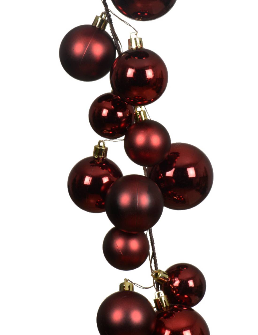 Addobbo Di Natale Ghirlanda Decorativa Con Palline Bordeaux 180cm