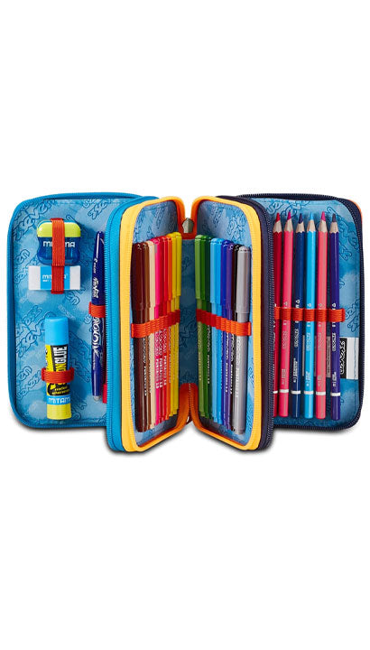 Astuccio Completo 3 Zip Seven Retrocolor