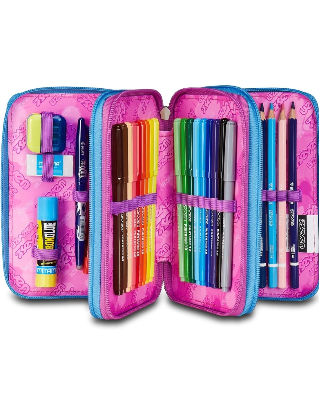 Astuccio Completo 3 Zip Seven Quick Graffiti Girl