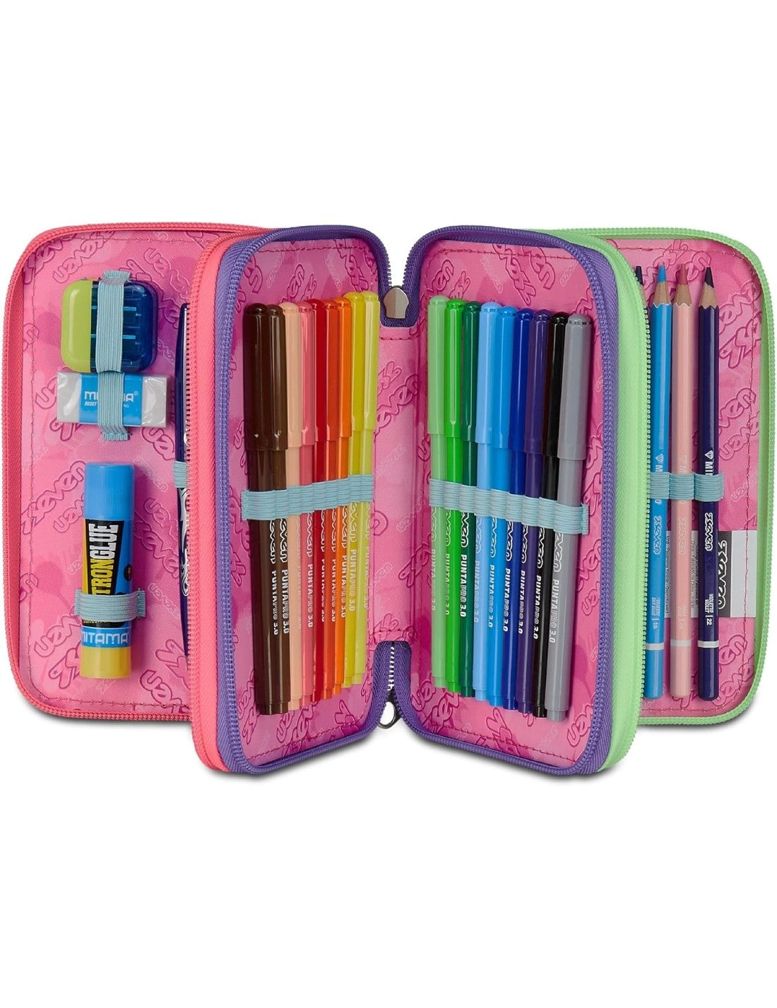 Astuccio Completo 3 Zip Seven Optical Shade Girl