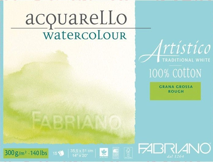 Album Acquarello Watercolour Fabriano 35,5x51cm Grana Grossa Traditional White Per Acquerelli
