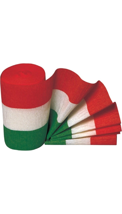 Rotolo Carta Crespa Tricolore Italia 10cmx10mt