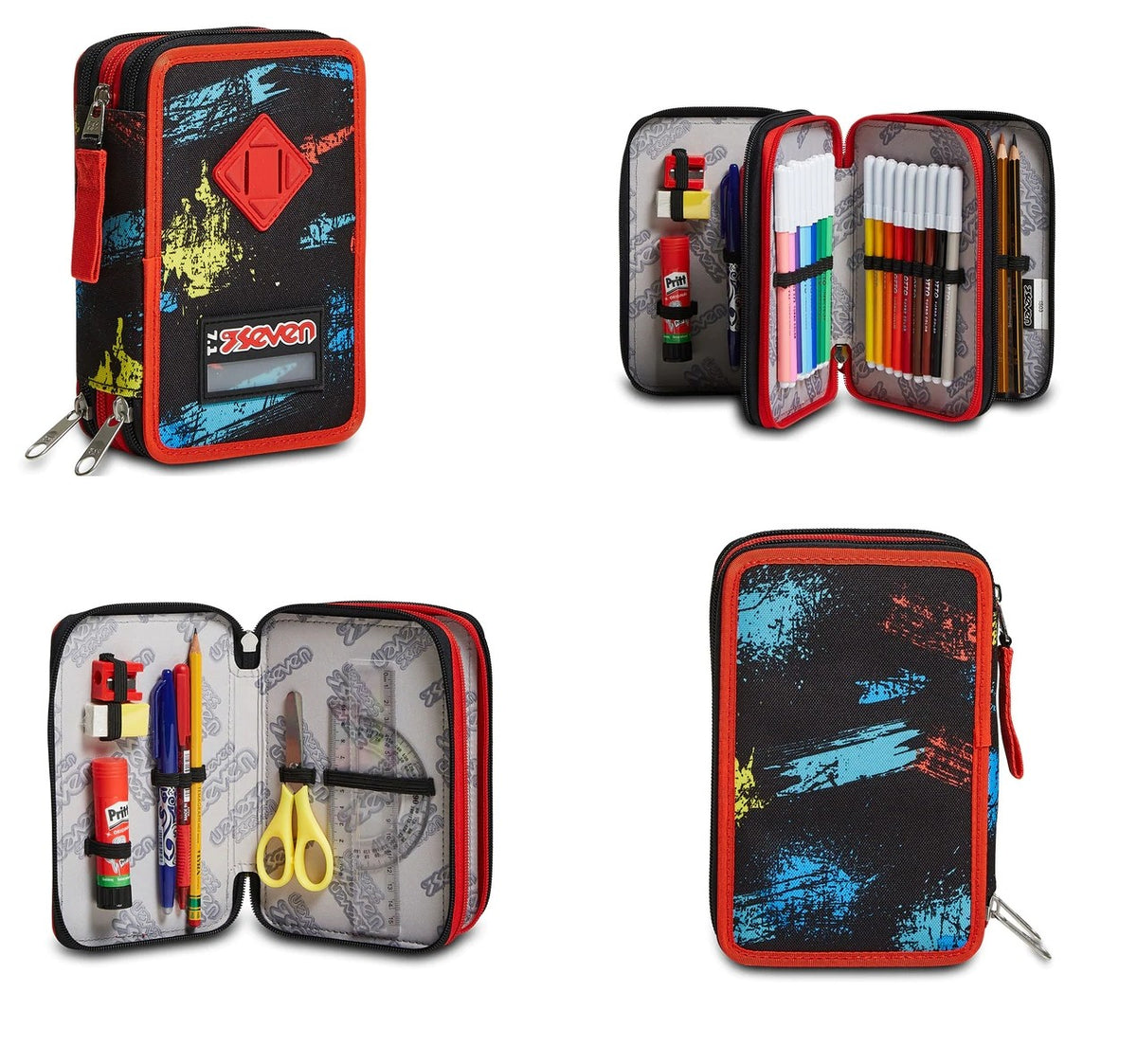 Astuccio Completo 3 Zip Seven Scratchy Boy