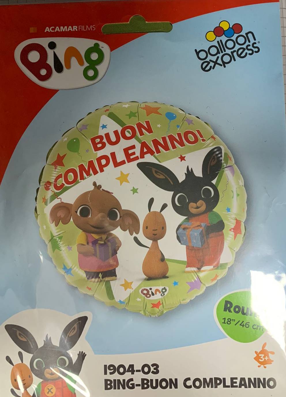 Palloncino Bing "Buon Compleanno" 18" 46cm