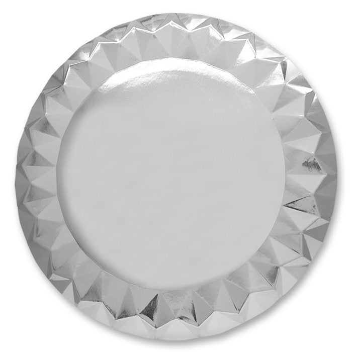 Sottopiatti Di Carta Diamantati Argento 32cm 5pz