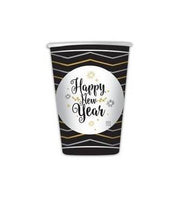 Bicchieri Di Carta Plastificata "Happy New Year" 200cc 8pz.