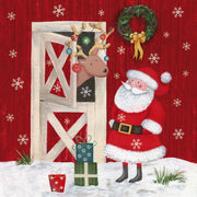 Tovaglioli Babbo Natale Con Renna 20pz