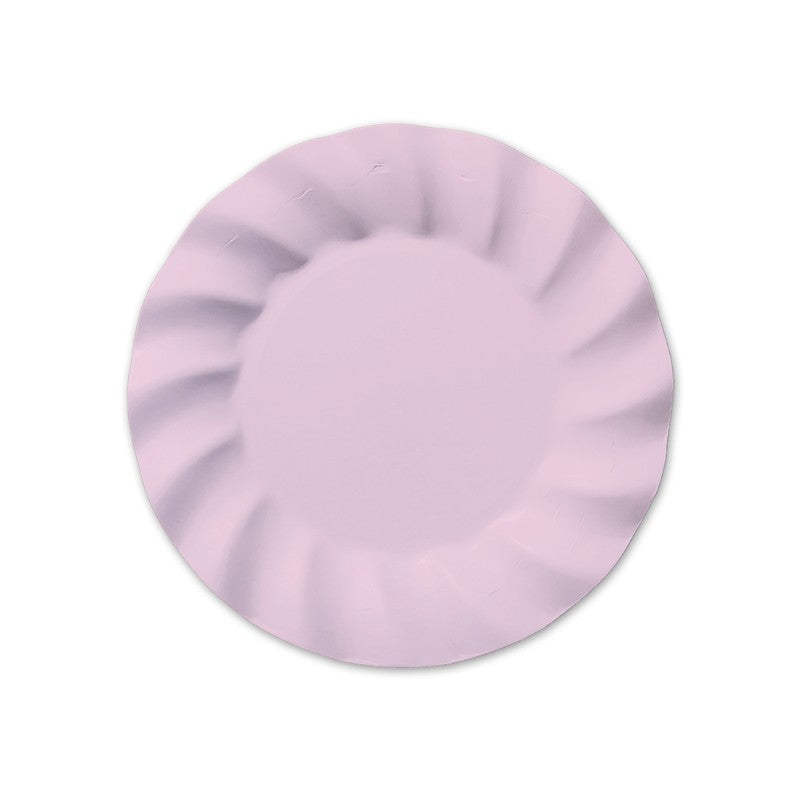 Piatti Piani Rosa Chiaro Ondulati 30cm 6pz.