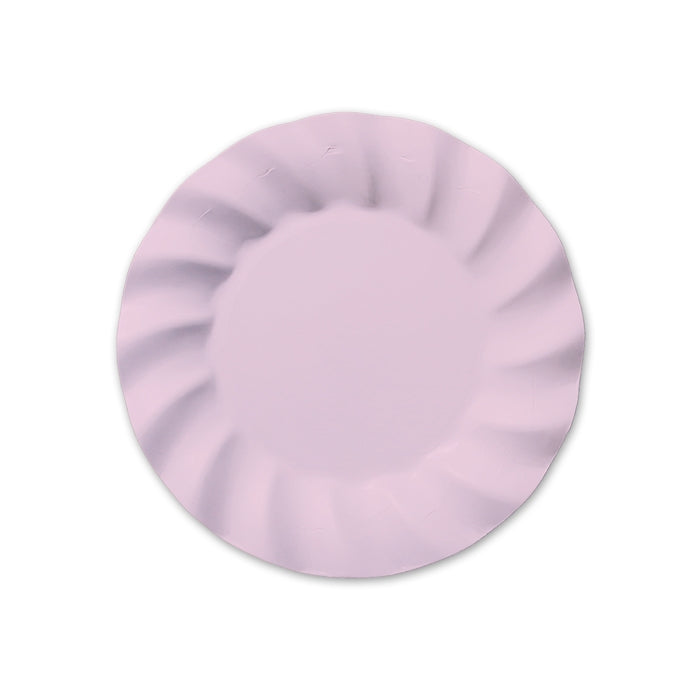 Piatti Piani Rosa Chiaro Ondulati Ø20cm 8pz.