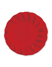 Piatti Di Carta Dessert Ondulati Rosso 20cm 8pz