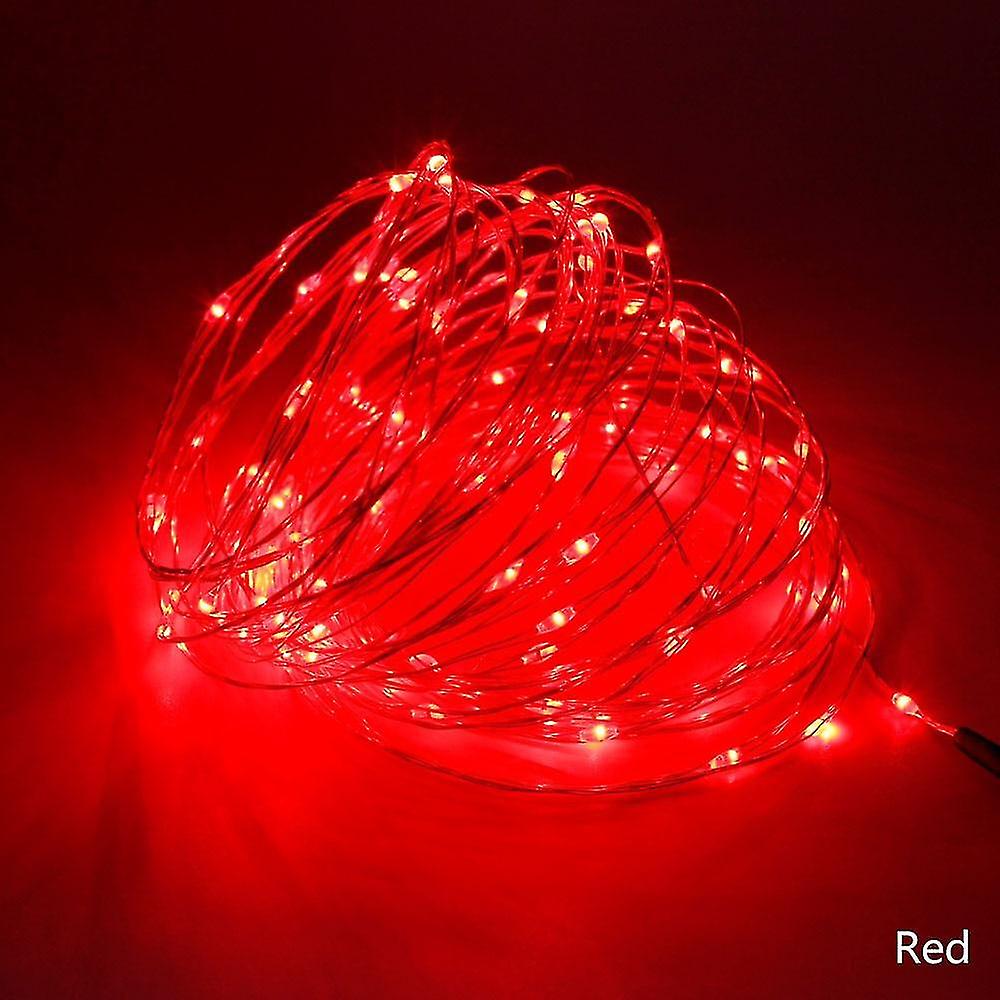 Serie Luci Natale 80 Micro-Led 4,5M Luce Rossa Filo Nudo