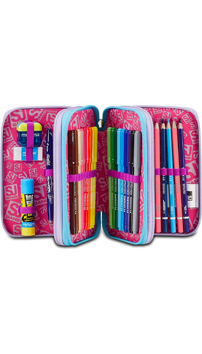 Astuccio Completo 3 Zip Seven Sj Gang Colorjam Girl