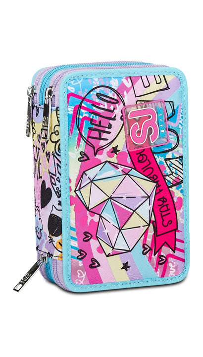 Astuccio Completo 3 Zip Seven Sj Gang Colorjam Girl