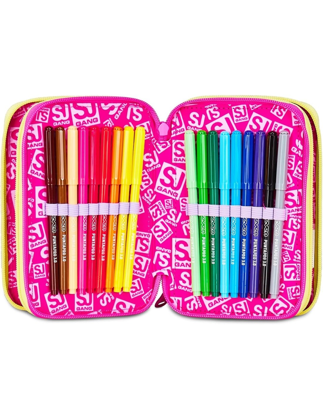 Astuccio Completo 3 Zip Seven Sj Gang Game Led Girl