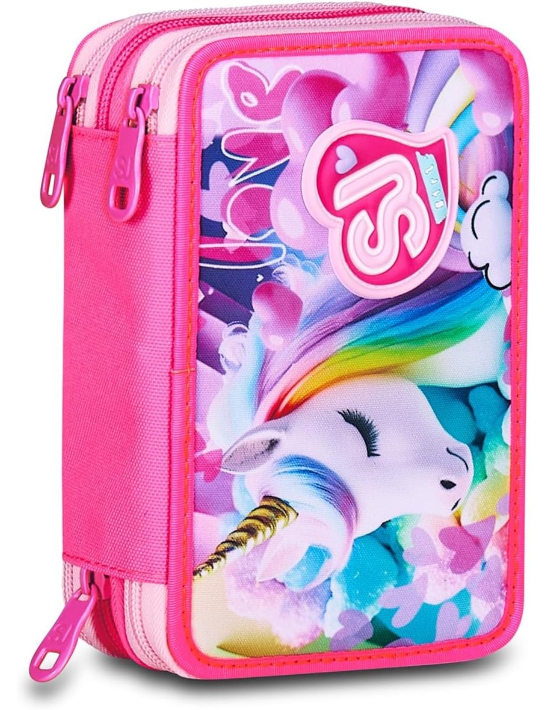 Astuccio Completo 3 Zip Seven Sj Gang Flyunicorn Girl