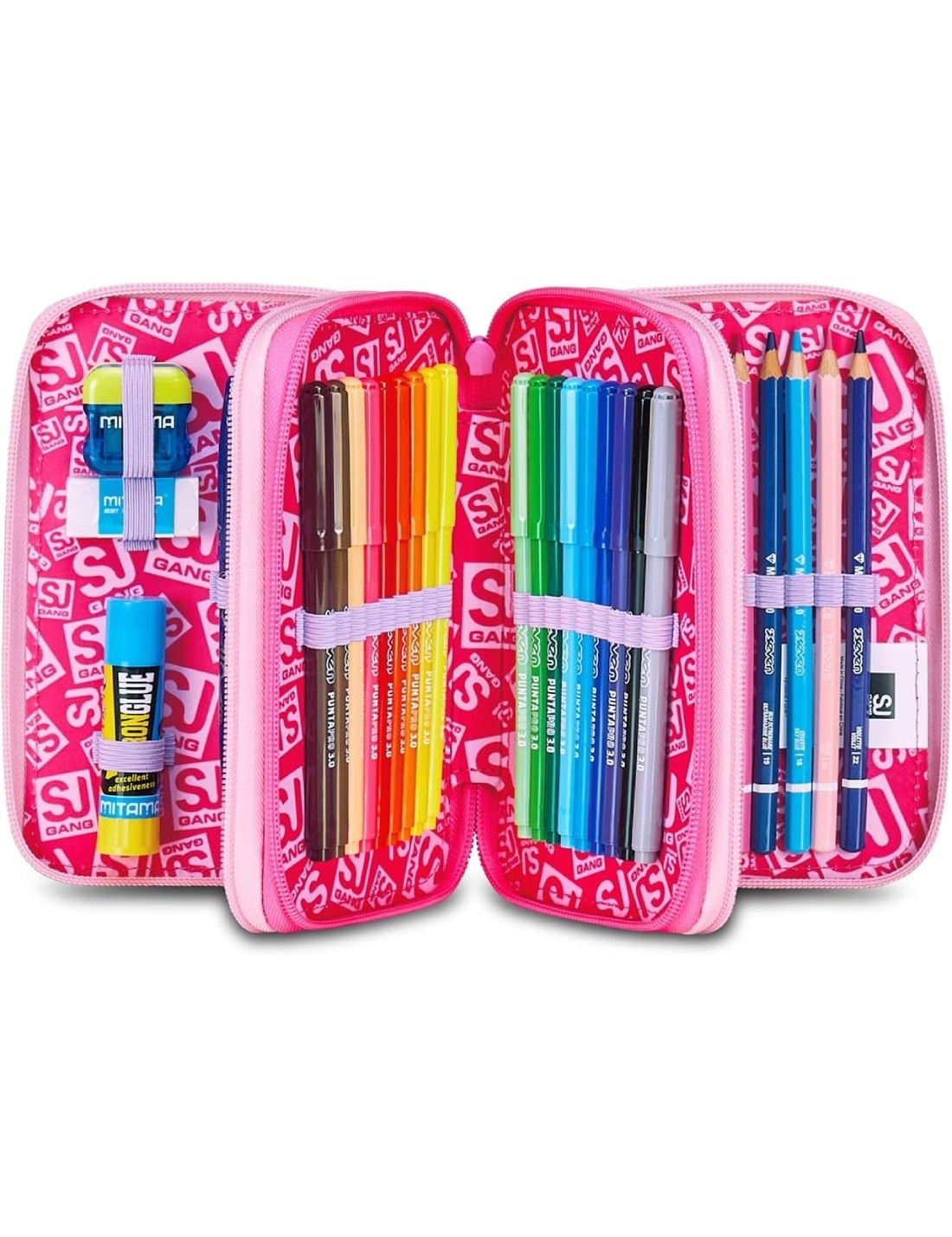 Astuccio Completo 3 Zip Seven Sj Gang Flyunicorn Girl