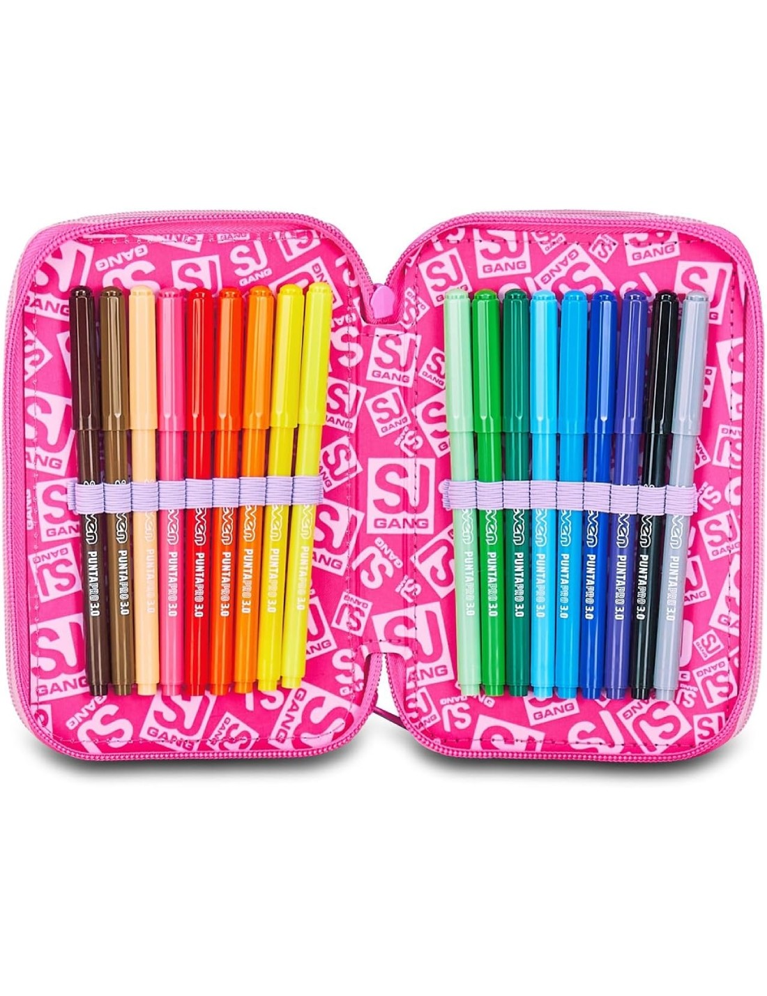 Astuccio Completo 3 Zip Seven Sj Gang Flyunicorn Girl