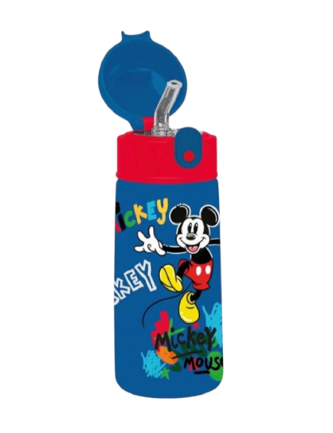 Borraccia Termica In Alluminio Disney Mickey Mouse Topolino Blu 460ml