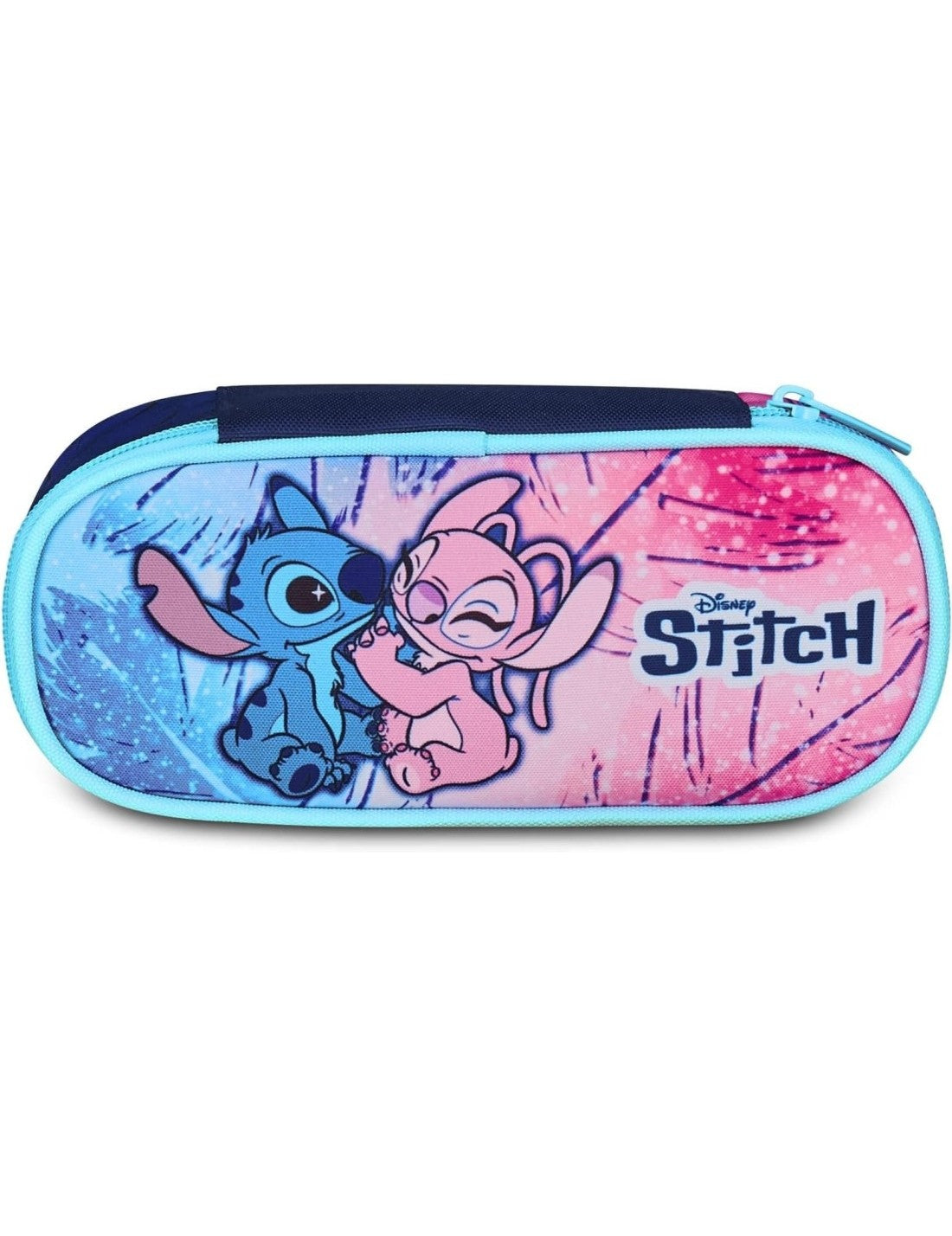 Astuccio Portapenne Ovale Round Plus Disney Stitch E Angel