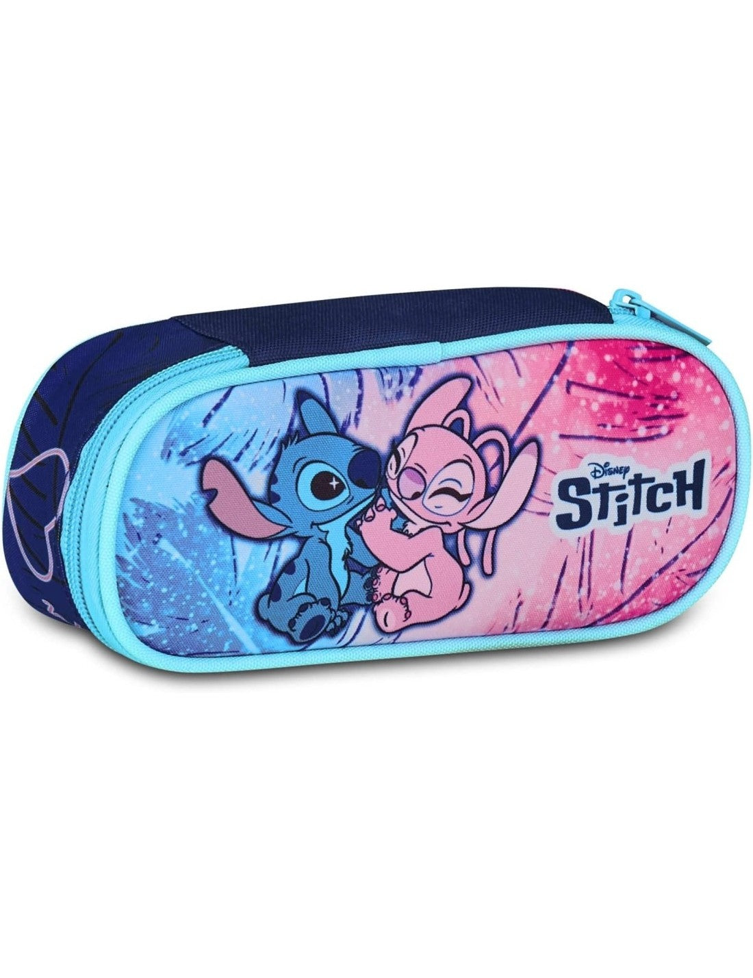 Astuccio Portapenne Ovale Round Plus Disney Stitch E Angel
